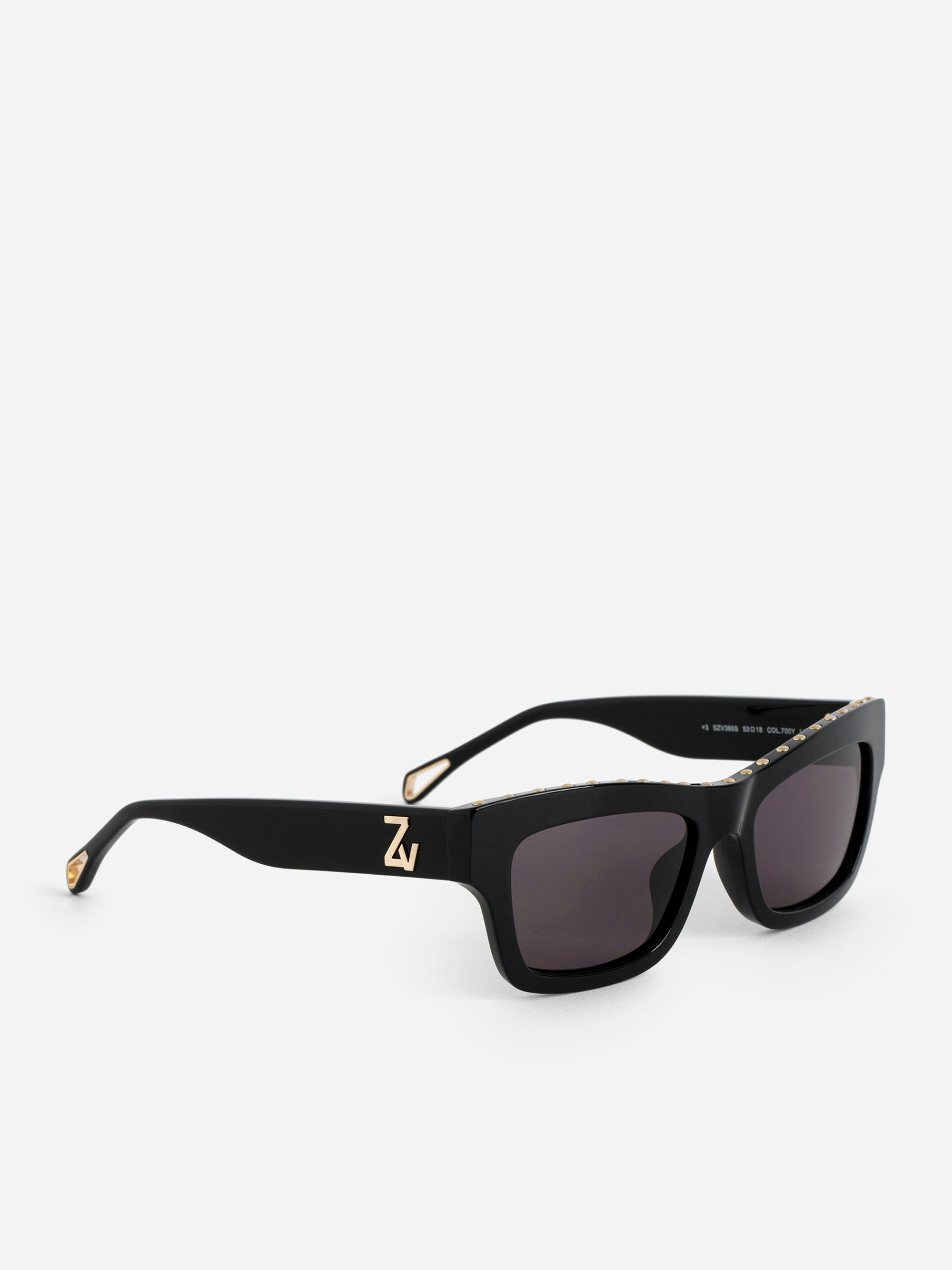 ZV23H1 Sunglasses - Rectangular sunglasses adorned with the ZV logo on the temples and studs on the unisex frame.